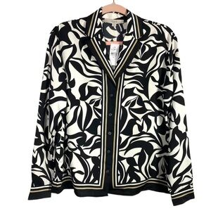 LOFT Monochrome Floral Blouse